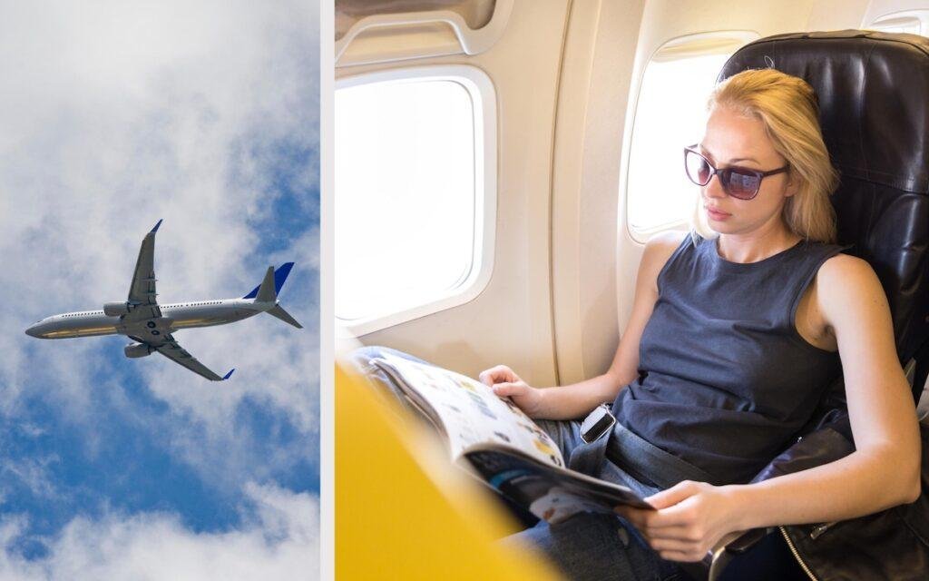 Airlines magazines are found in flights.